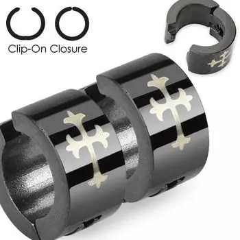 Клипсы черные с крестом Патонс пате