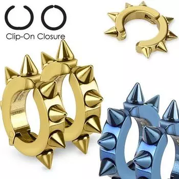 Клипсы овальные с шипами