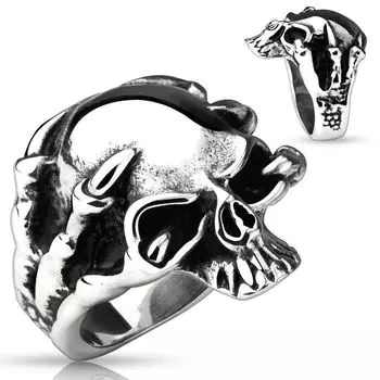 Кольцо Череп в когтях дракона