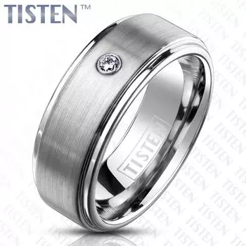 Кольцо из тистена с цирконом