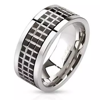 Кольцо с крутящимся центром и рисунком Мозаика