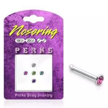 Нострила с цветными цирконами 5 шт