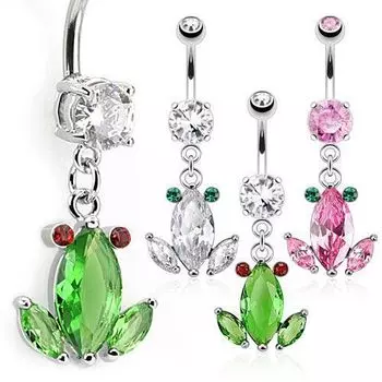 Пирсинг для пупка Кристальная лягушка 1 шт