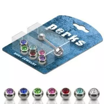 Пирсинг для языка или губы 7 цветов