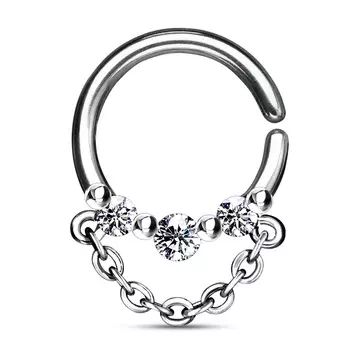 Пирсинг септум с цепочкой