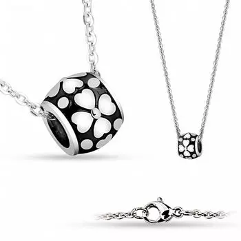 Подвеска элегантная с шармом с сердечками