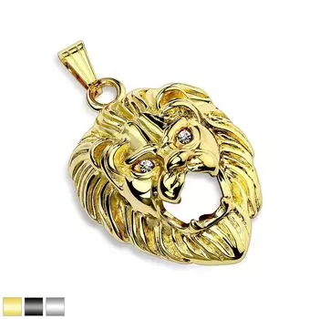 Подвеска лев в цирконами