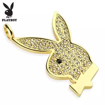 Подвеска с цирконами золотая Playboy
