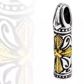 Подвеска Стальная пуля с крестом