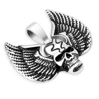 Подвеска Ухмыляющийся череп с большими крыльями