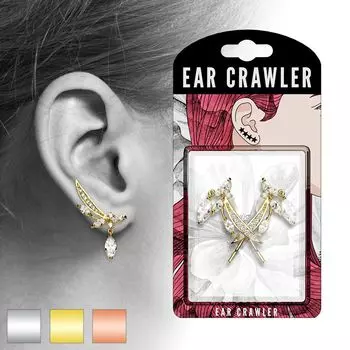 Серьги перевертыши Перо