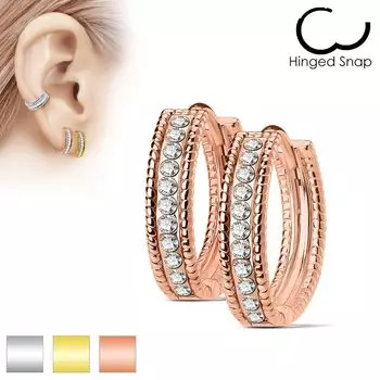 Серьги с дорожкой из цирконов