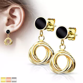 Серьги с переплетенными кругами