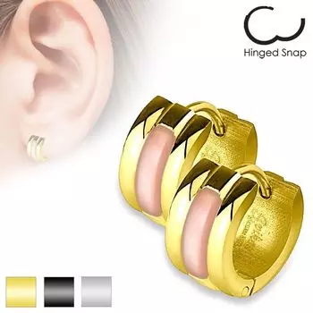 Серьги с розовой вставкой