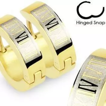 Серьги узкие с римскими цифрами