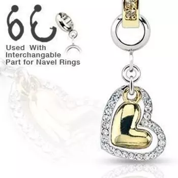 Шарм съемный Золотое сердце 1 шт