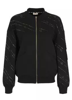 Бомбер со стразами женский Felpa Aperta LIU JO