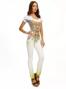 Джинсы женские JUST CAVALLI с принтом под кожу рептилии