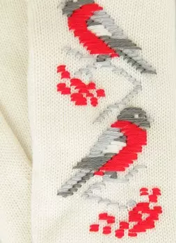 Варежки женские с вышивкой DMITEX