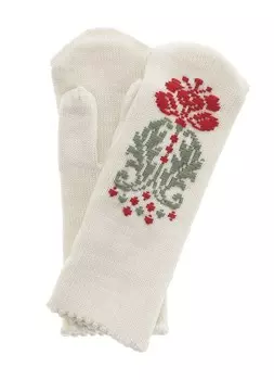 Варежки женские с вышивкой DMITEX
