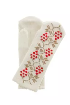 Варежки женские с вышивкой DMITEX