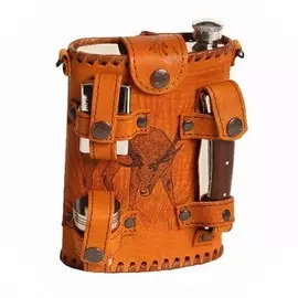 Фляга Металлическая Альбатрос С Ножом, Стопками, Зажигалкой 0.7Л