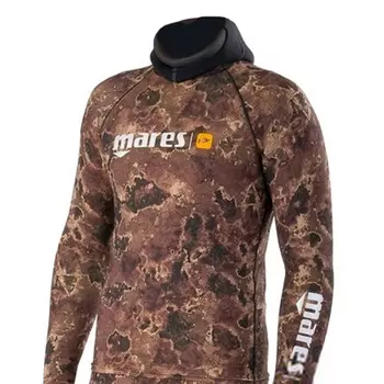 Футболка С Длинным Рукавом Mares Rash Guard, Лайкра, Цвет Коричневый Камуфляж