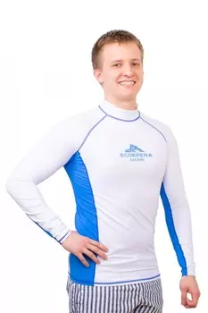 Гидрофутболка Лайкр. Scorpena Swim Белая Муж., (2)