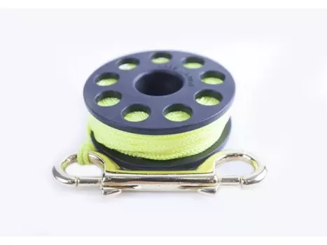 Катушка С Линем 20 Метров, С Желтым Линем И Стальным Карабином Problue