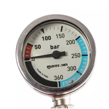 Манометр Mares Xr O2 Диаметр 52 Мм Со Шлангом Miflex 15 См