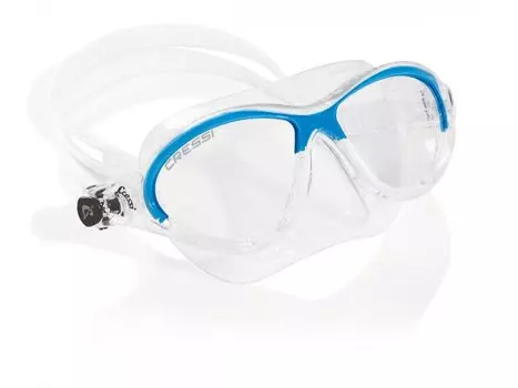 Маска Cressi Moon Kid Для Детей Прозрачный Силикон Бирюзовая Рамка