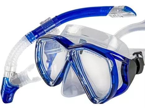 Набор Неро (Маска + Трубка) Синий Sargan