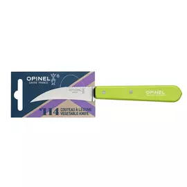 Нож Для Чистки Овощей Opinel №114, Деревянная Рукоять, Нержавеющая Сталь, Зеленый, Блистер, 001925