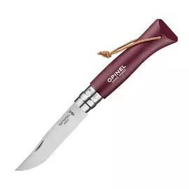 Нож Opinel №8 Trekking, Нержавеющая Сталь, Бордовый