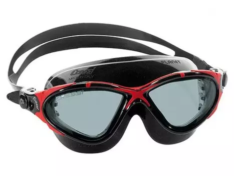 Очки Cressi Planet Черный Силикон/черно-Красная Рамка