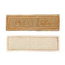 Шеврон Ke Tactical Группа Крови O (I) Rh- Прямоугольник 2,5Х9,5 См Coyote