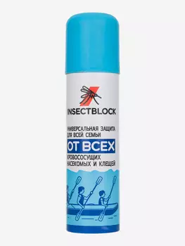 Аэрозоль от всех кровососущих насекомых и клещей Insectblock, Голубой, размер Без размера