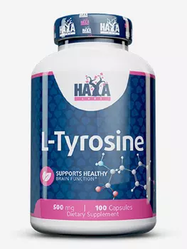 Аминокислота HAYA LABS L-тирозин 500 мг 100 капсул, Белый
