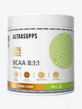 Аминокислоты BCAA 8:1:1 Ultrasupps Ultra Gold "Апельсин", 300 г, Белый