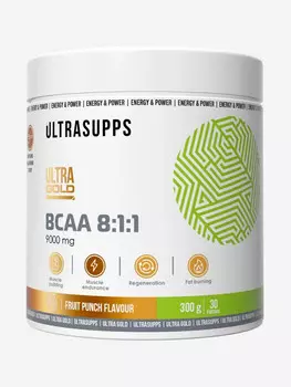 Аминокислоты BCAA 8:1:1 Ultrasupps Ultra Gold "Фруктовый пунш", 300 г, Белый
