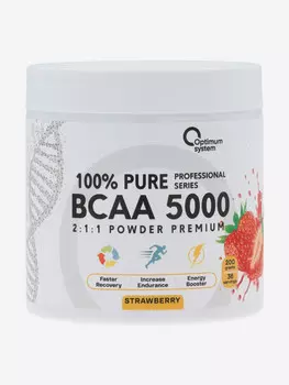 Аминокислоты Optimum System BCAA 2:1:1 "Клубника", Белый