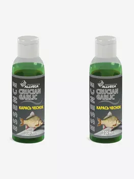 Ароматизатор-концентрат жидкий ALLVEGA "Essence Crucian Garlic", карась, чеснок, 2шт по 100 мл, Зеленый