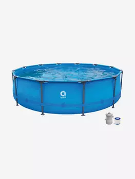 Бассейн Avenli 12016EU, 3.66м*76cм, круглый со стальным каркасом , фильтр-насос 300 галлонов, Синий