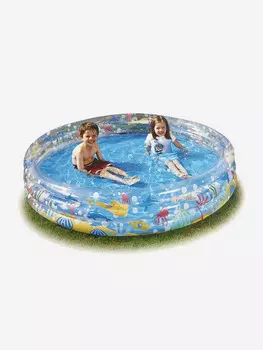 Бассейн Bestway 51005 надувной круглый "Подводный мир", 183х33см, Голубой