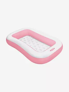Бассейн Intex 58423NP детский с надувным дном 166х100х25см 90л, Розовый