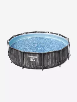 Бассейн каркасный Bestway 5614X Steel Pro MAX (366х100см) фильтр-насос, лестница, Серый