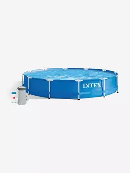 Бассейн каркасный Intex Metal Frame, 366х76 см, фильтр-насос 2006 л/ч, Синий