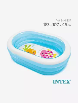 Бассейн надувной детский Intex 57482NP "Веселый дельфинчик" (163х107х46см) 3+, Мультицвет