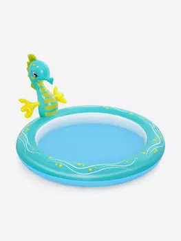 Бассейн надувной с разбрызгивателем BestWay 53114 "Seahorse" 188х160х86см, Голубой