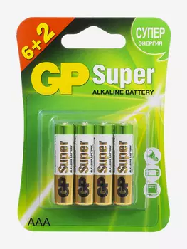 Батарейки щелочные GP LR03-CR8 Super, 8 шт., Зеленый